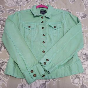 Lucky Brand Mint Green Denim Jacket Size Medium EUC